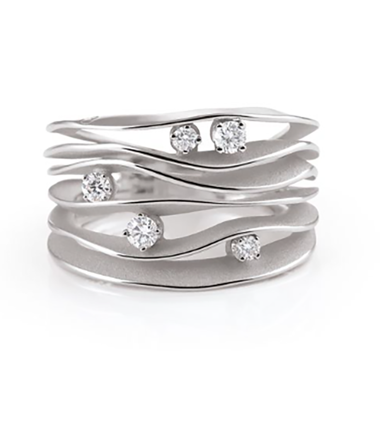 Annamaria Cammilli | Anello Oro Bianco Ice | Collezione Dune |