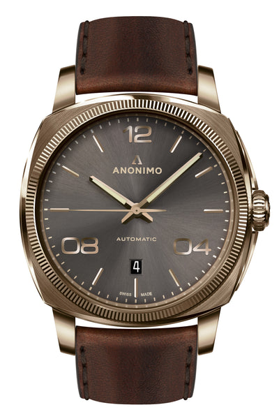 Anonimo Epurato cassa bronzo, automatico, quadrante verde, cinturino feltro