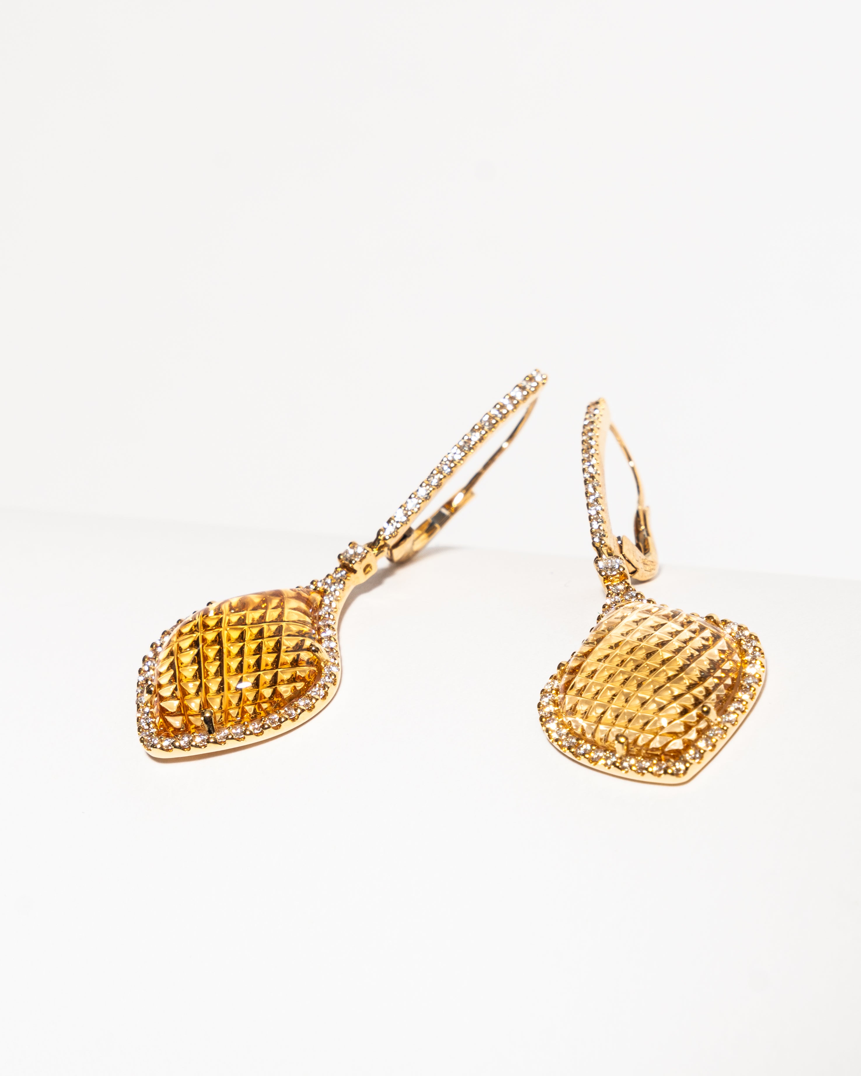 Leo Pizzo orecchini oro giallo, ambra e brillanti