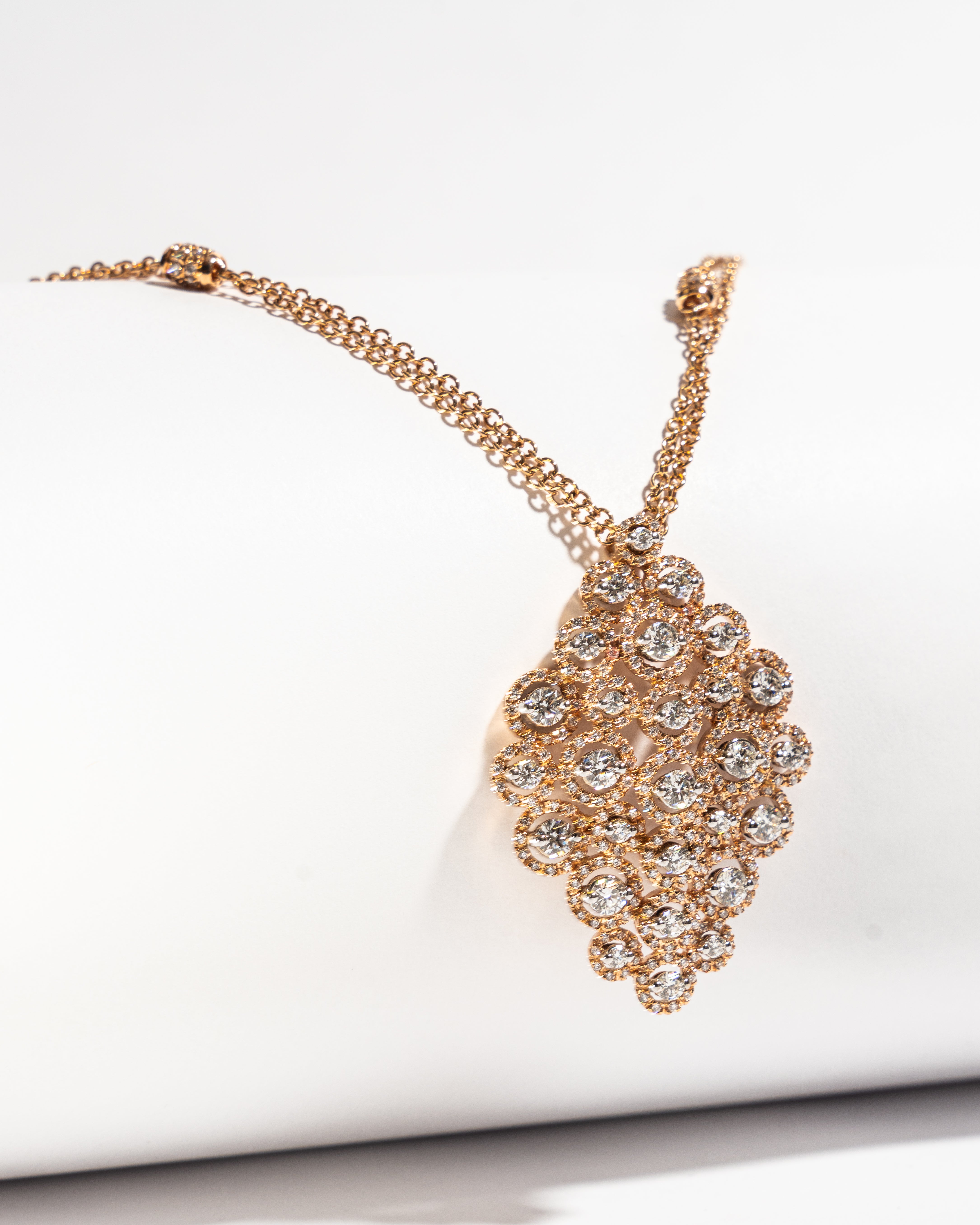 Leo Pizzo collana oro rosa con pendente brillanti