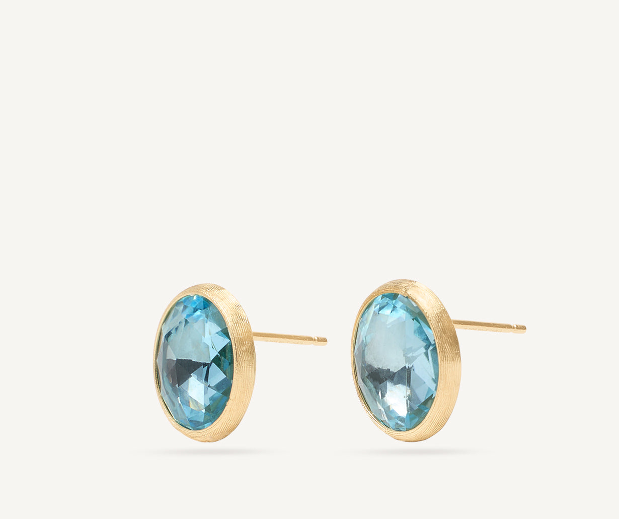 Orecchini Jaipur a lobo con topazio azzurro