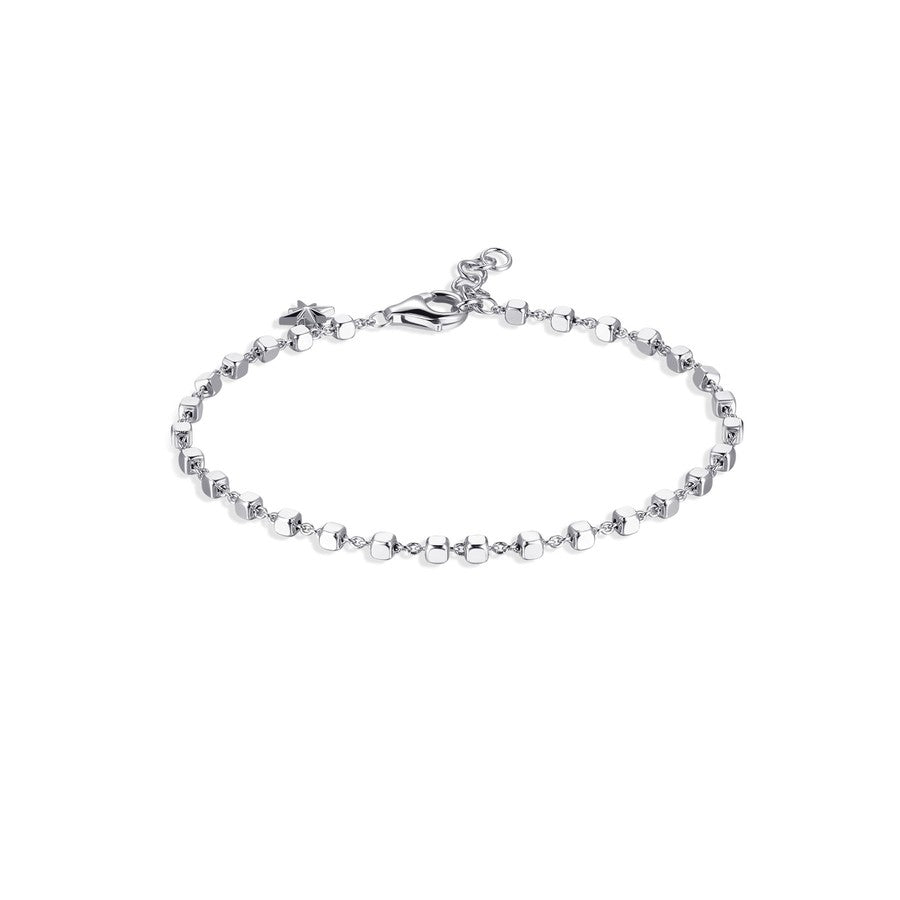 Bracciale STORIE argento 925/1000 rodio con catena a cubetti