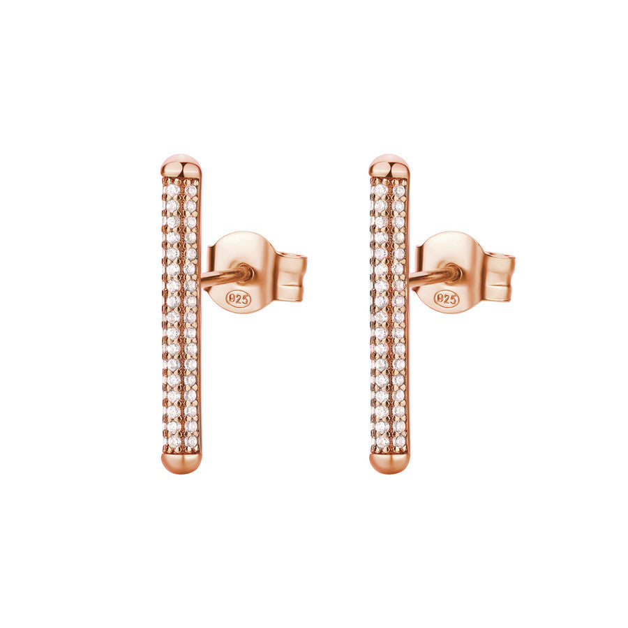 Orecchini BIANCA argento 925/1000, galvanica oro rosa e cz bianchi