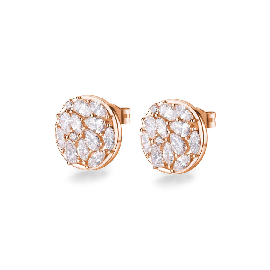 Orecchini GEMMA in argento 925/1000, galvanica oro rosa e cubic zirconia white