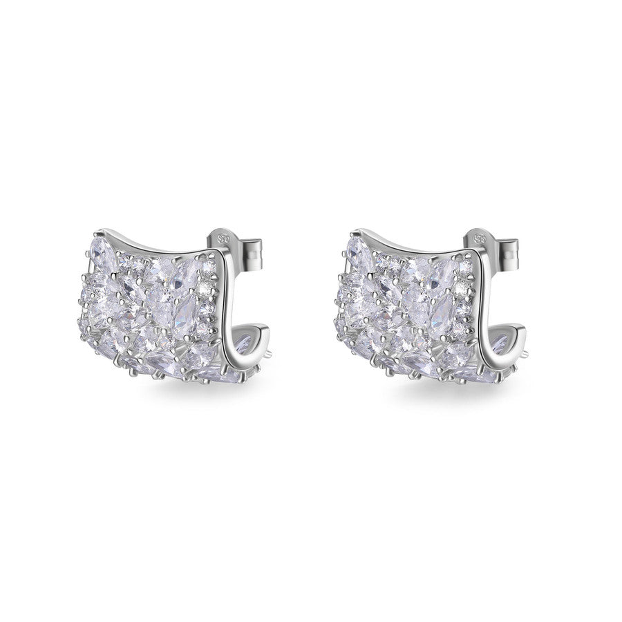 Orecchini GEMMA in argento 925/1000, rodio e cubic zirconia white