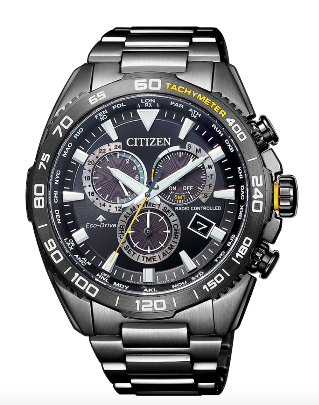 CITIZEN E660 MOTOR RADIOCONTROLLATO CRONOMETRO ECODRIVE ACCIAIO G