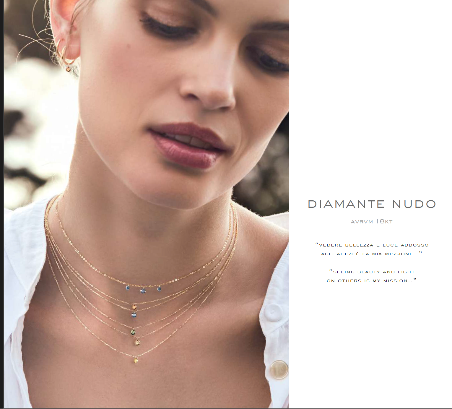 Girocollo Diamante Nudo Blu