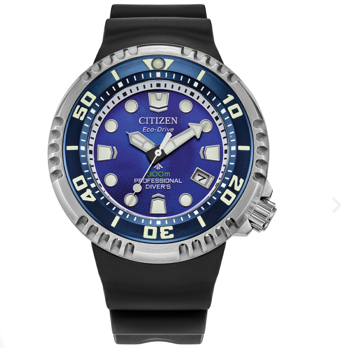 Diver's Eco Drive 300 mt Gas Diver Unite with Blue L.E.