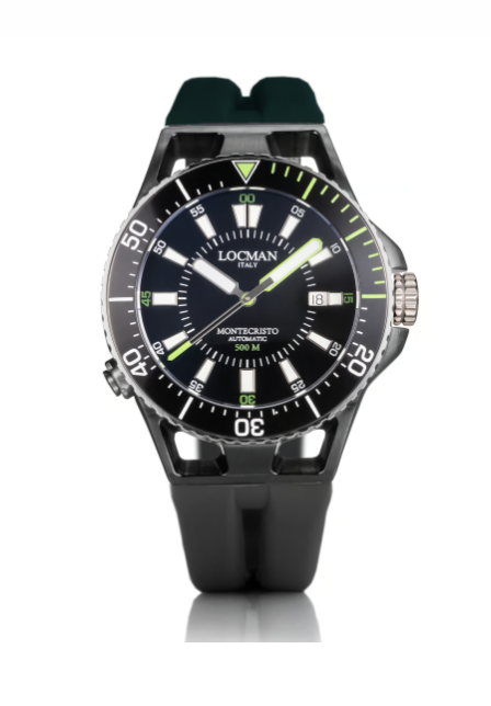 LOCMAN MONTECRISTO 500MT CASSA PVD NERA INDICI VERDI