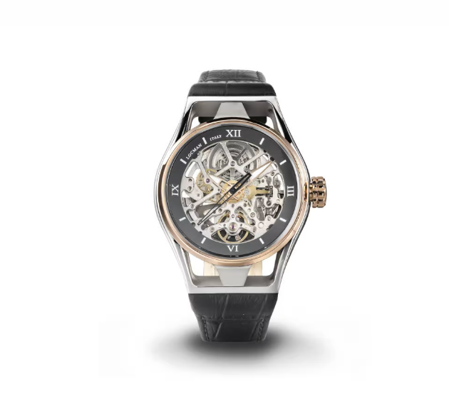 SKELETON MONTECRISTO SOLO TEMPO AUTOMATICO, CASSA IN ACCIAIO E TITANIO PVD ROSE GOLD