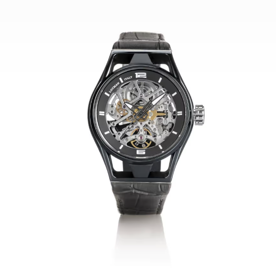 SKELETON MONTECRISTO SOLO TEMPO AUTOMATICO, CASSA IN ACCIAIO E TITANIO PVD NERO