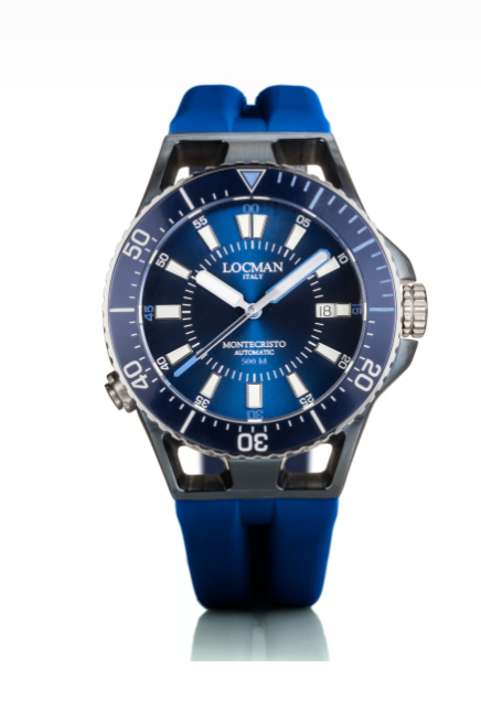 LOCMAN MONTECRISTO 500MT CASSA PVD NERA INDICI BLU