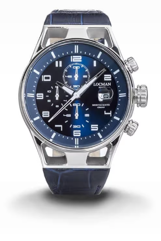 MONTECRISTO CRONOGRAFO AL QUARZO, CASSA IN ACCIAIO E TITANIO QUADRANTE BLU