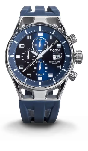 MONTECRISTO CRONOGRAFO AL QUARZO, CASSA IN ACCIAIO E TITANIO QUADRANTE BLU